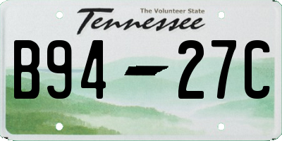 TN license plate B9427C