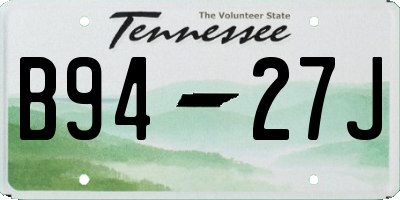 TN license plate B9427J