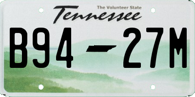 TN license plate B9427M