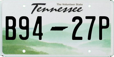 TN license plate B9427P