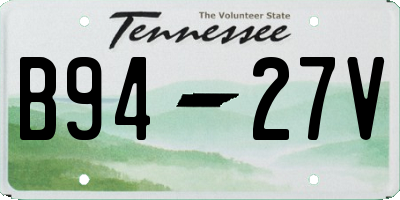 TN license plate B9427V