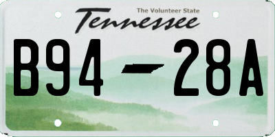 TN license plate B9428A