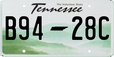 TN license plate B9428C