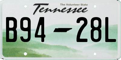 TN license plate B9428L