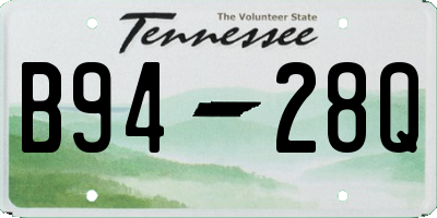TN license plate B9428Q