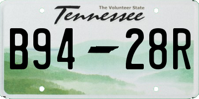 TN license plate B9428R
