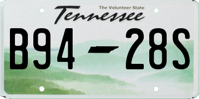 TN license plate B9428S