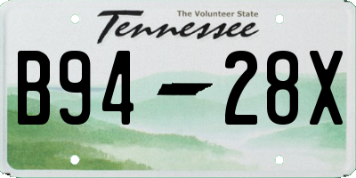 TN license plate B9428X
