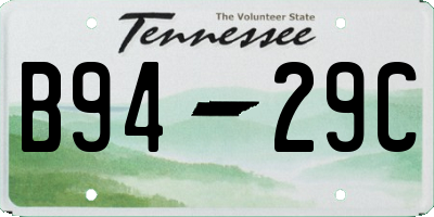 TN license plate B9429C