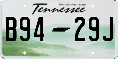 TN license plate B9429J