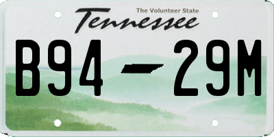 TN license plate B9429M