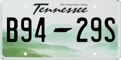 TN license plate B9429S