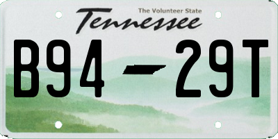 TN license plate B9429T