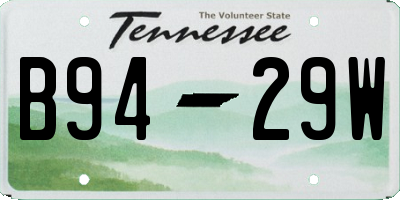 TN license plate B9429W