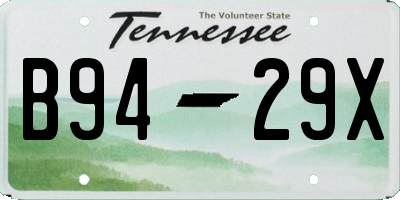 TN license plate B9429X