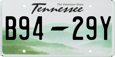 TN license plate B9429Y