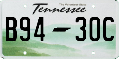TN license plate B9430C