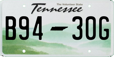 TN license plate B9430G