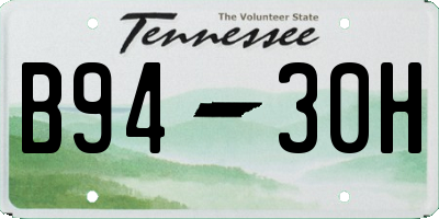 TN license plate B9430H