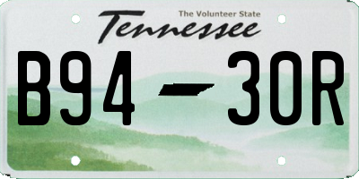 TN license plate B9430R