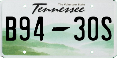 TN license plate B9430S