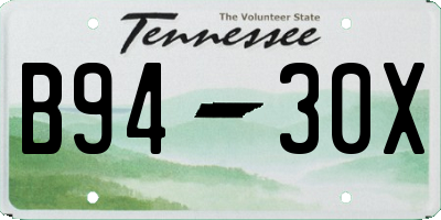 TN license plate B9430X