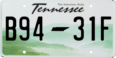 TN license plate B9431F