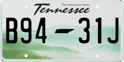 TN license plate B9431J