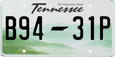 TN license plate B9431P