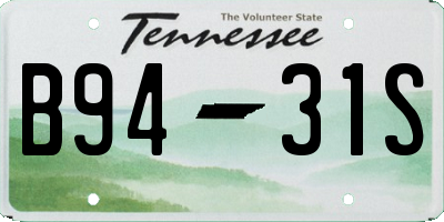 TN license plate B9431S