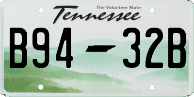 TN license plate B9432B
