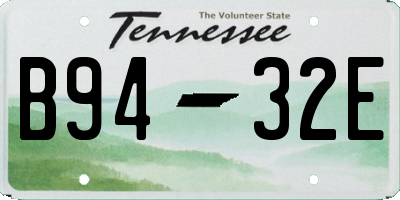 TN license plate B9432E