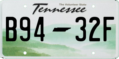 TN license plate B9432F