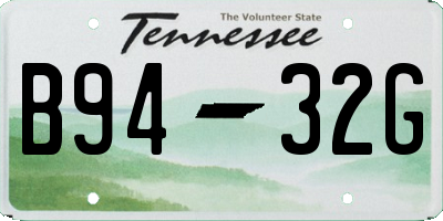 TN license plate B9432G
