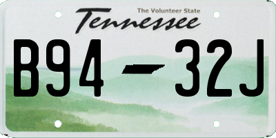 TN license plate B9432J