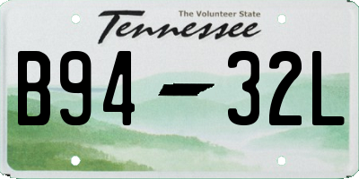 TN license plate B9432L