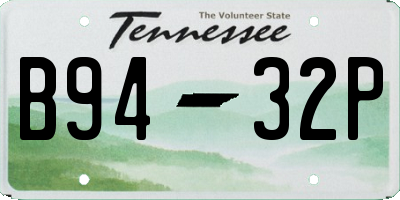 TN license plate B9432P