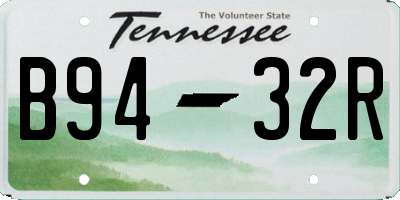 TN license plate B9432R