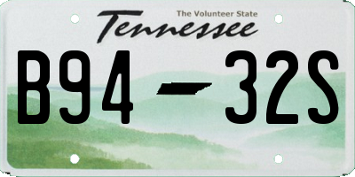 TN license plate B9432S