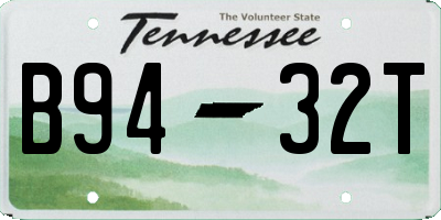TN license plate B9432T