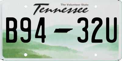 TN license plate B9432U