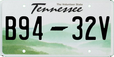 TN license plate B9432V