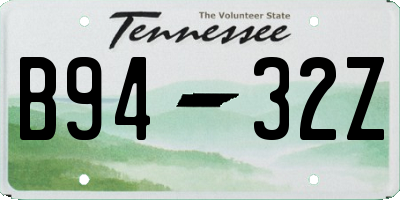 TN license plate B9432Z