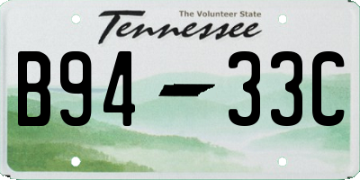 TN license plate B9433C