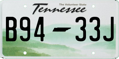 TN license plate B9433J