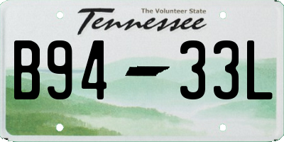 TN license plate B9433L