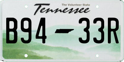 TN license plate B9433R