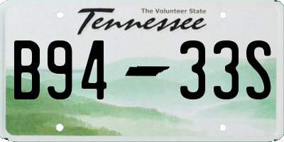 TN license plate B9433S