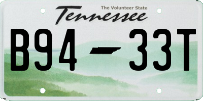 TN license plate B9433T