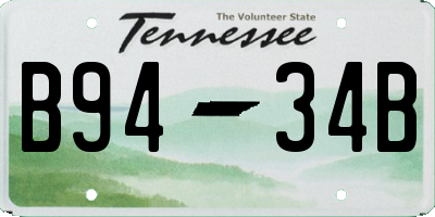 TN license plate B9434B